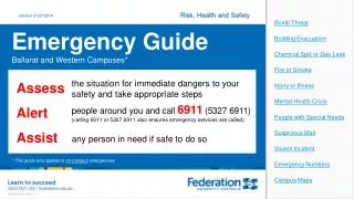 Emergency Guide Ballarat and Western Campuses*