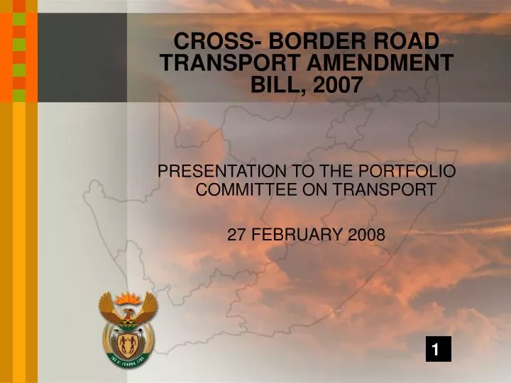 cross border road transport amendment bill 2007