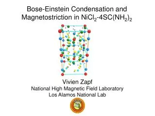 Vivien Zapf National High Magnetic Field Laboratory Los Alamos National Lab