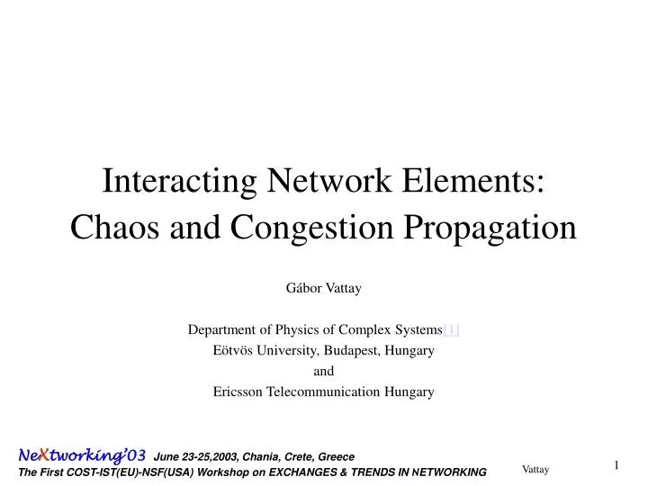 interacting network elements chaos and congestion propagation