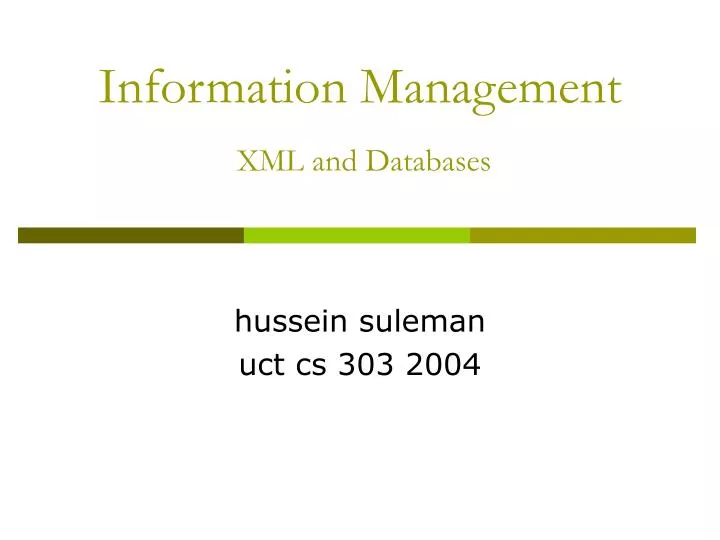 information management xml and databases