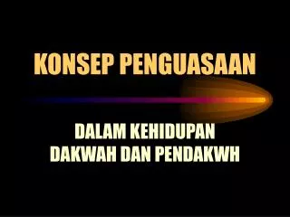 konsep penguasaan