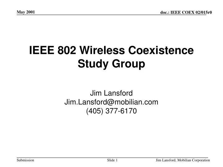 ieee 802 wireless coexistence study group