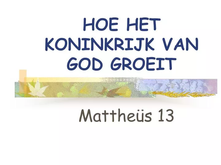 hoe het koninkrijk van god groeit