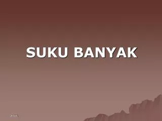suku banyak