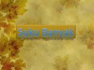 suku banyak