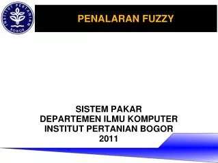 sistem pakar departemen ilmu komputer institut pertanian bogor 2011