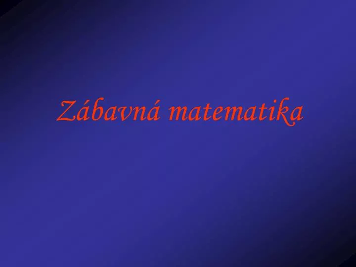 z bavn matematika