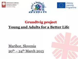 Grundtvig project Young and Adults for a Better Lif e Maribor , Slovenia