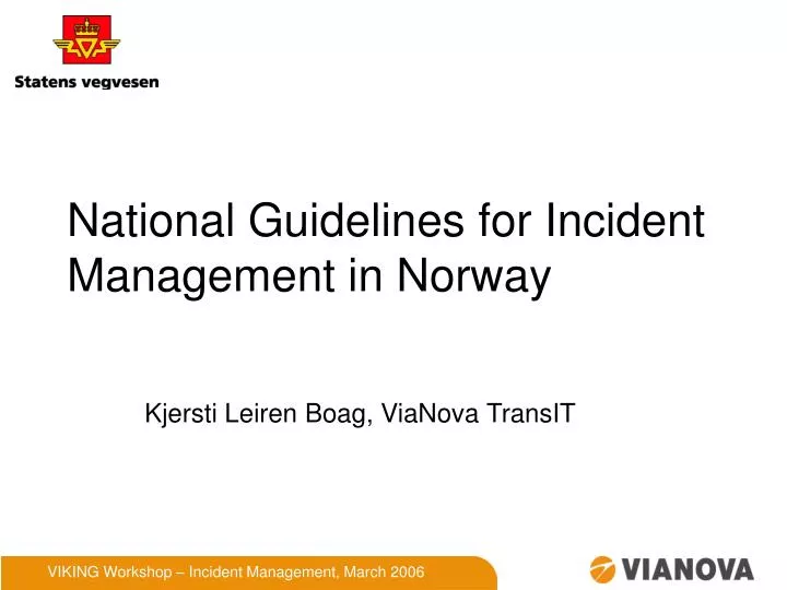 national guidelines for incident management in norway