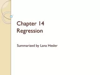 Chapter 14 Regression