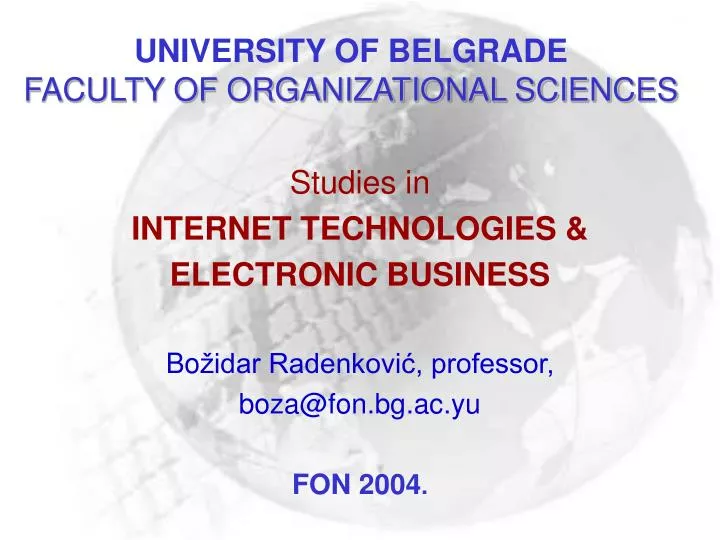university of belgrade faculty of organizational sciences