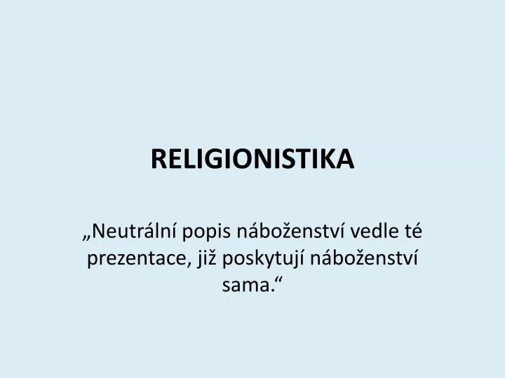 religionistika