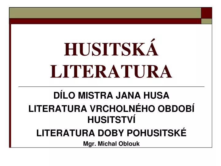 husitsk literatura