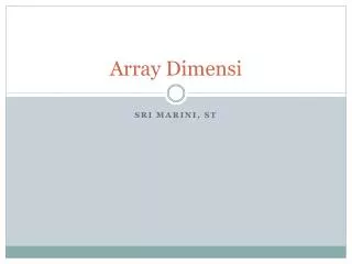 array dimensi