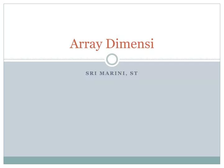 array dimensi