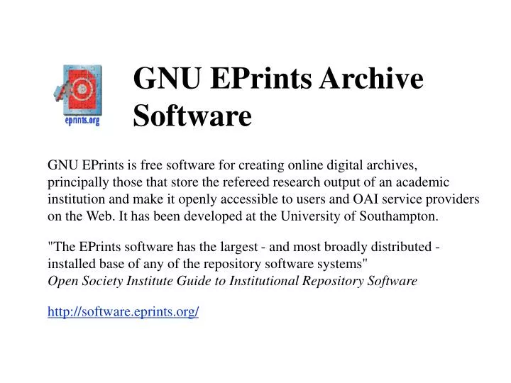 gnu eprints archive software