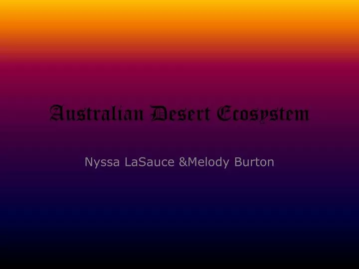 australian desert ecosystem