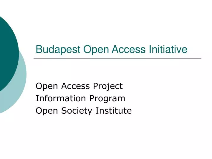 budapest open access initiative