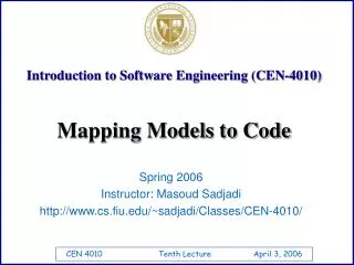 Introduction to Software Engineering (CEN-4010)