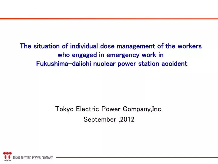 tokyo electric power company inc september 2012