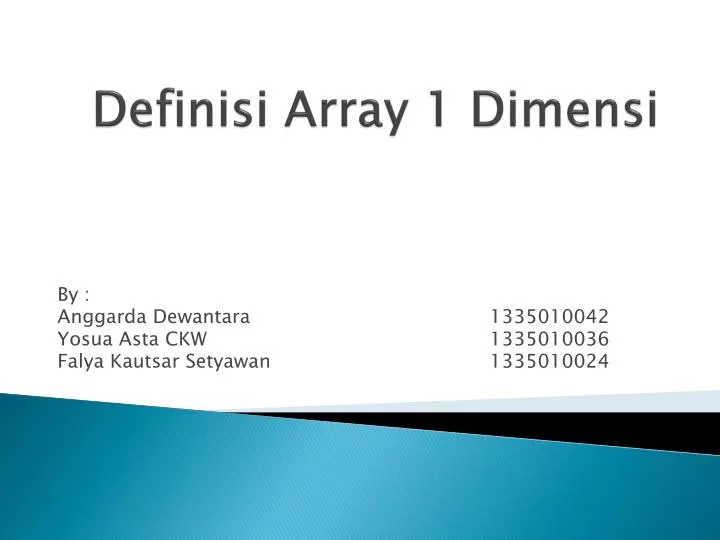 definisi array 1 dimensi