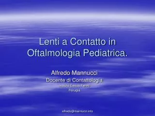 lenti a contatto in oftalmologia pediatrica