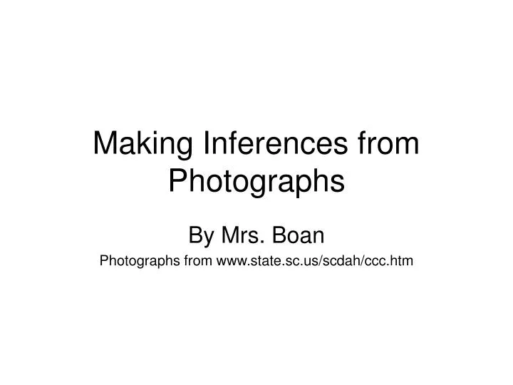 making inferences from photographs