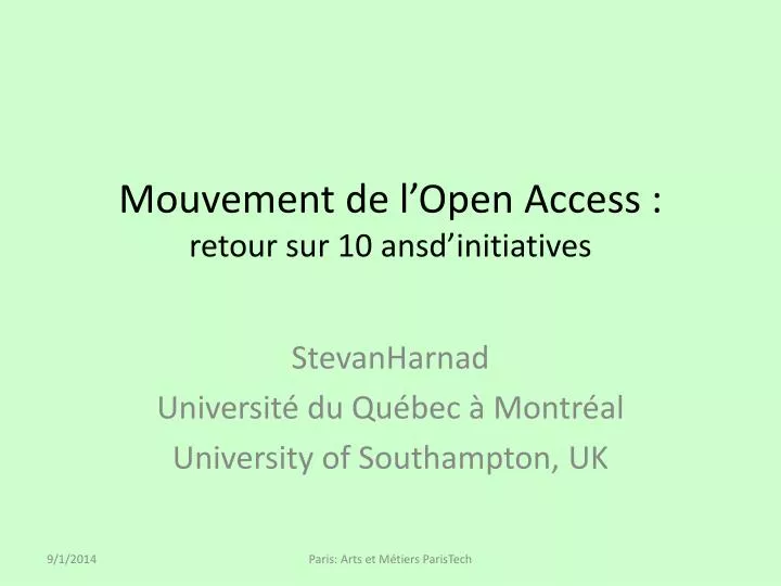 mouvement de l open access retour sur 10 ansd initiatives