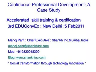Continuous Professional Development- A Case Study