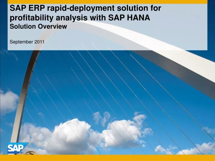 sap erp rapid deployment solution for profitability analysis with sap hana solution overview
