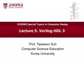 Lecture 5. Verilog HDL 3