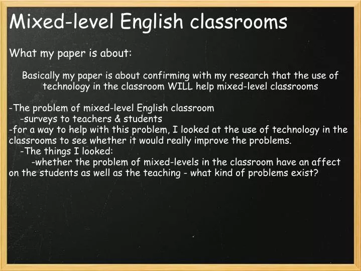 mixed level english classrooms