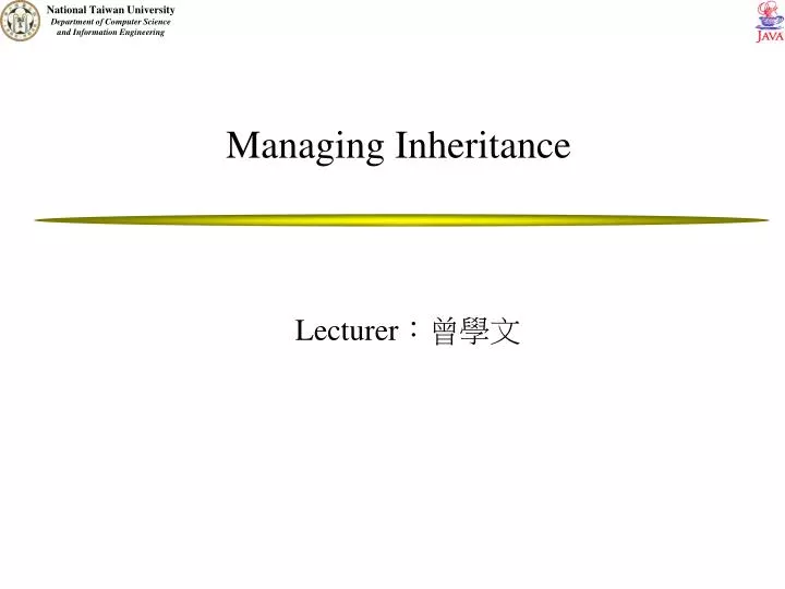 managing inheritance