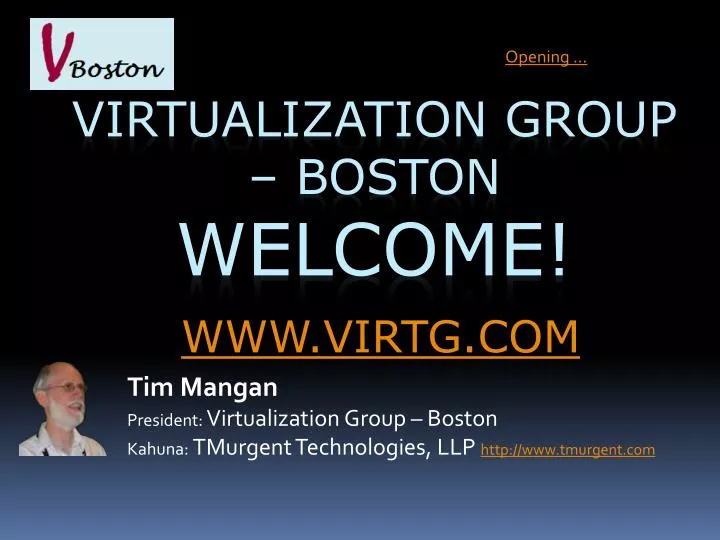 virtualization group boston welcome