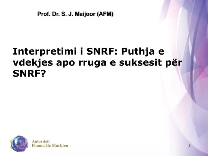 interpretimi i snrf puthja e vdekjes apo rruga e suksesit p r snrf