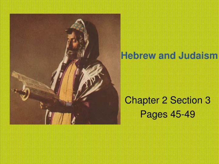 hebrew and judaism