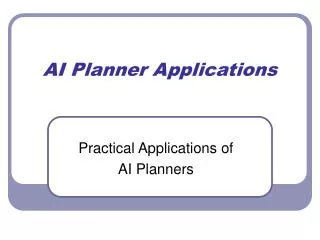AI Planner Applications