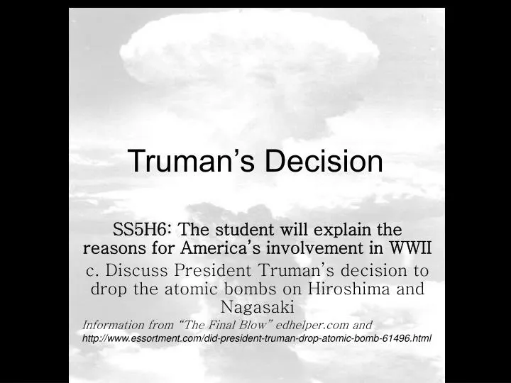 truman s decision