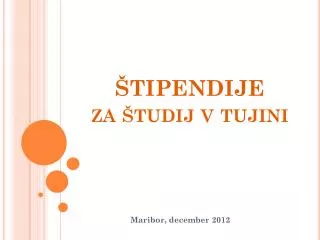 tipendije za tudij v tujini