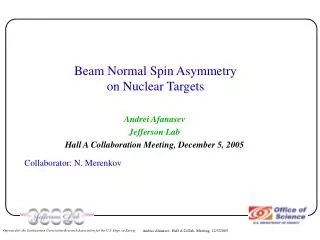 Beam Normal Spin Asymmetry on Nuclear Targets