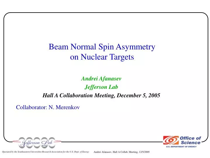 beam normal spin asymmetry on nuclear targets