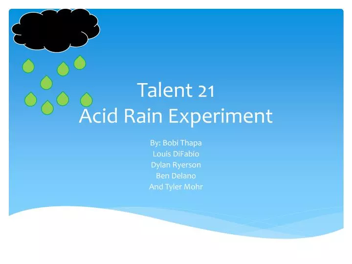 talent 21 acid rain experiment