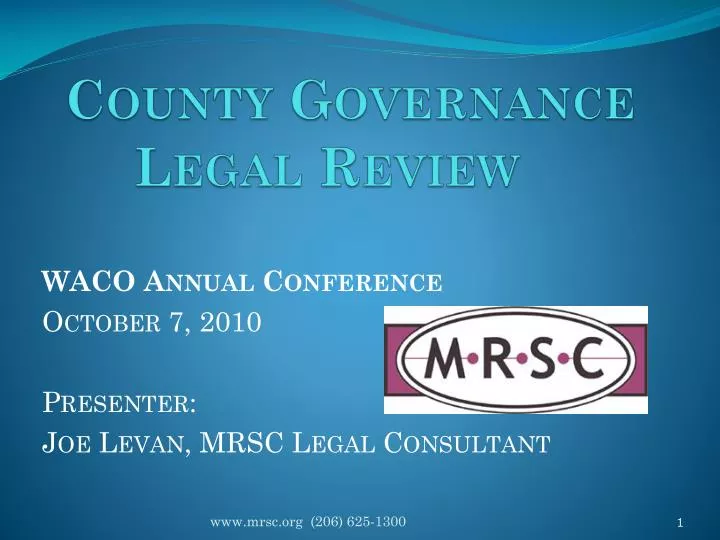 county governance legal review