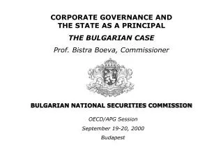 BULGARIAN NATIONAL SECURITIES COMMISSION