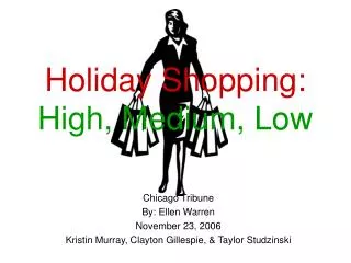 holiday shopping high medium low