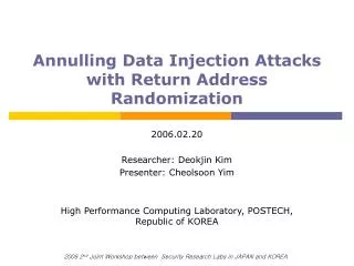 Annulling Data Injection Attacks with Return Address Randomization