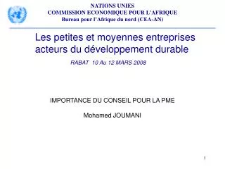 importance du conseil pour la pme mohamed joumani