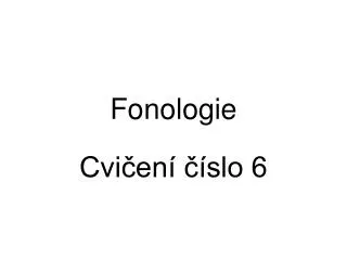 fonologie