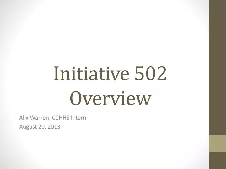 initiative 502 overview